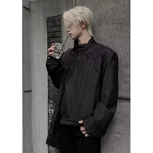 披荆斩棘棒球服夹克男春秋款白色短款立领外套男硬汉穿搭 JW1039图片