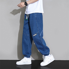 M-8XL秋季新款大码束脚水洗潮流休闲束脚牛仔裤109-K122-P55，男装牛仔裤，星座109