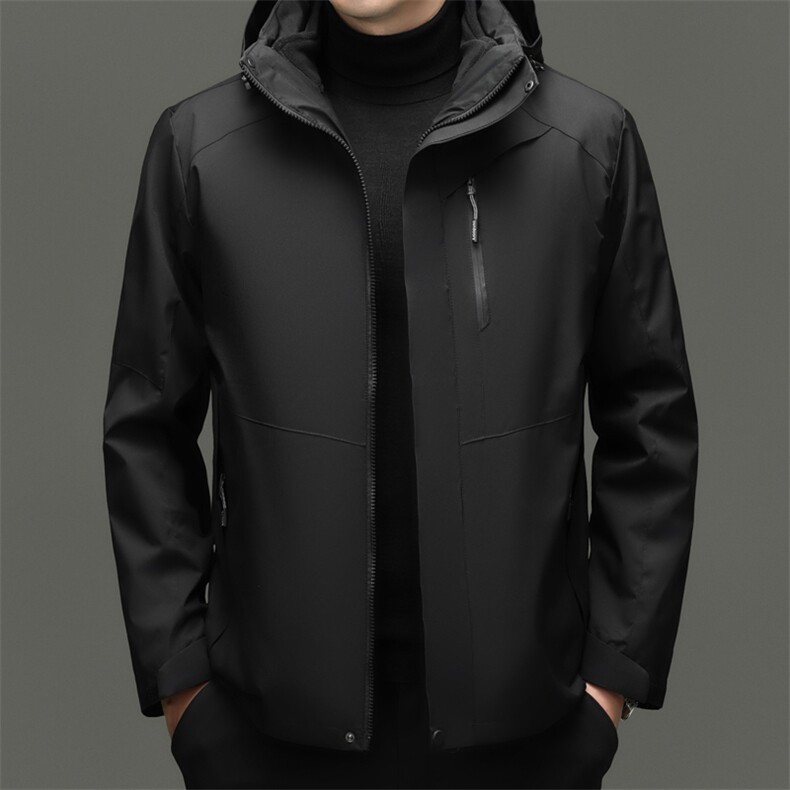 升级新款主推冲锋衣三合一款脱卸内胆活帽4级防水一衣三穿,男装夹克,钱塘207-1