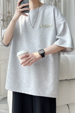 主推大250克重磅砂洗刺绣天丝棉冰丝短袖T恤JF207-特P38控58，男装T恤，电商A422-1