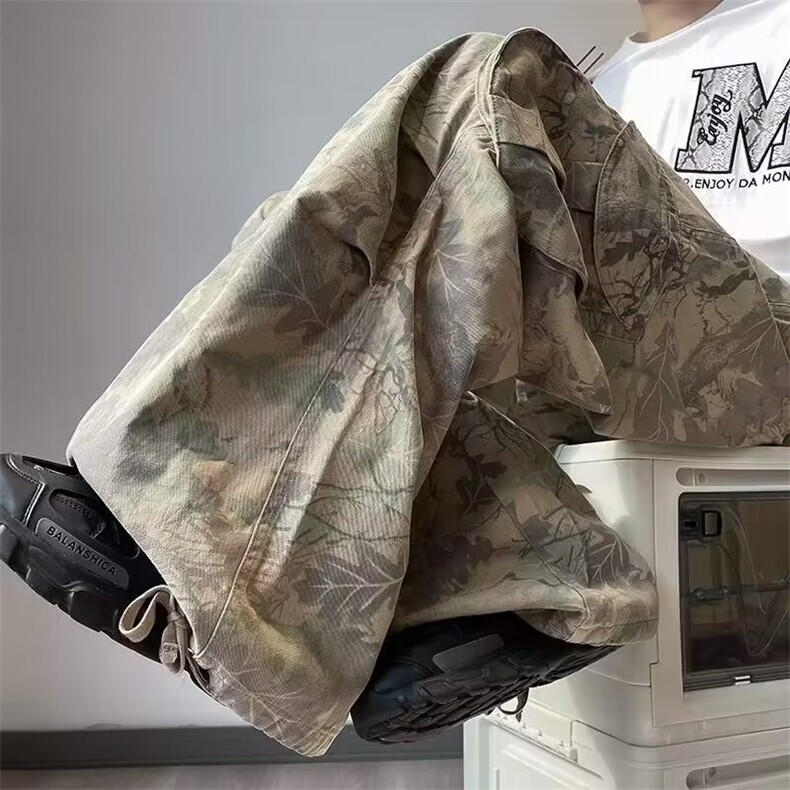 ins嘻哈高街机能迷彩伐木工装裤男宽松痞帅直筒阔腿长裤AK970-P52，男装工装外套，星座1008