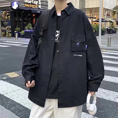长袖衬衫男港风立体口袋衬衫外套K8903P32，男装衬衫，星座1116-2