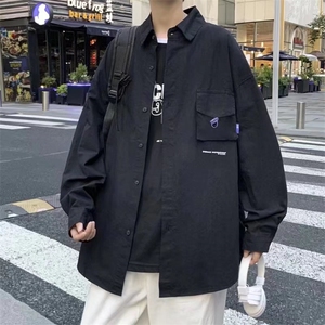 长袖衬衫男港风立体口袋衬衫外套K8903P32图片