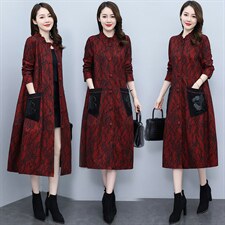 2022秋季女装新款大量现货时尚洋气显瘦民族风大版风衣，女装大码女装，魅衣本色