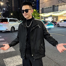 春秋新款男士夹克三条杠潮流上衣夹克外套，男装夹克，星座1013