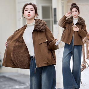 现货25冬新款麂皮绒派克服短款外套衣珂纱朗2D044-813-P175-K265图片