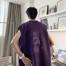 量大优可提供视频2024夏季美式麂皮绒背心D223A-BP2434-P18，男装背心/马甲，电商019-1