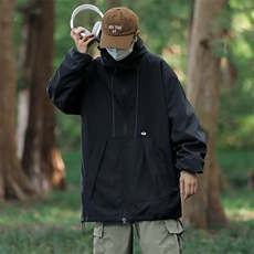 户外连帽冲锋衣外套男2023秋季新款黑武士宽松登山服夹克JK7004，男装夹克，星座1116A-1（原606A）