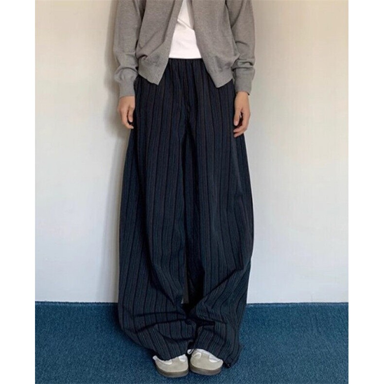 美式复古条纹休闲裤男女宽松直筒阔腿裤子垂感拖地长裤潮KA838,男装休闲裤,星座1116A（原606A-3）