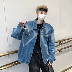 美式复古潮牌水洗垫肩牛仔夹克男女情侣春季上衣外套潮JY812，男装夹克，星座1116A-1（原606A）