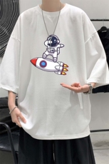 Q11158-P30春夏季七分袖t恤男大码五分袖男短袖中袖大皂风，男装T恤，电商A040