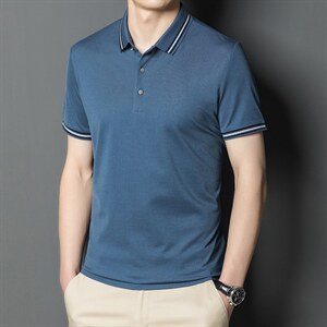 短袖T恤男薄款翻领上衣夏季中年男士商务休闲POLO衫潮图片