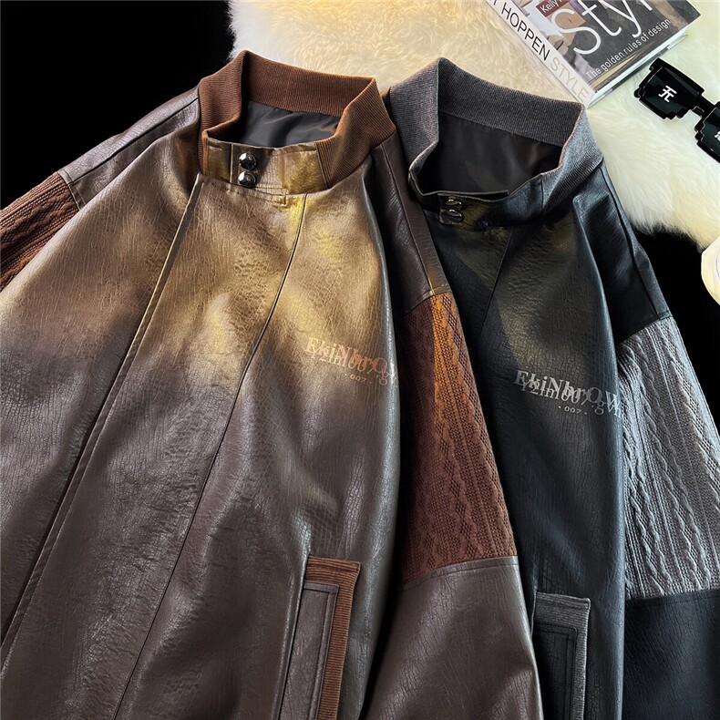平铺肩膀民族风大码M-5XL夹克男情侣皮衣男女外套JK8756P110控149，男装民族服装，星座227-7