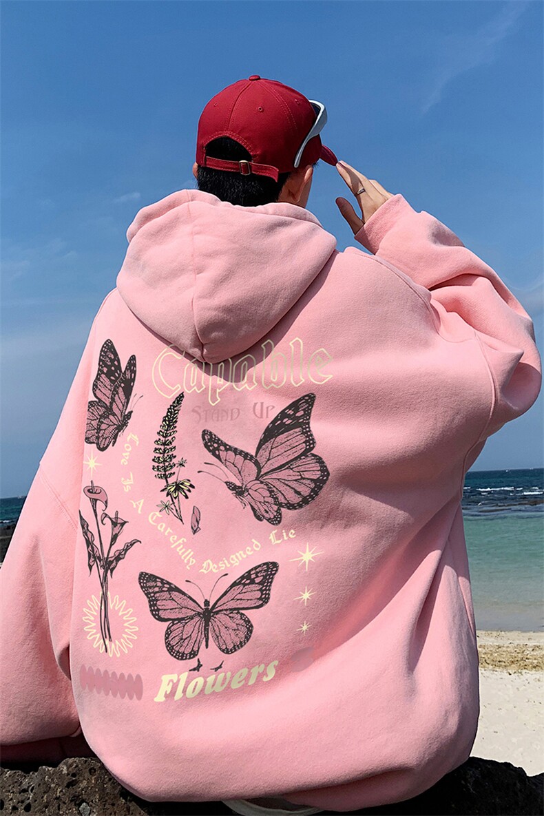 直播品质340克重磅纯色华棉美式卫衣连帽印花大码XZ517A-BK12305,男装卫衣,星座517A