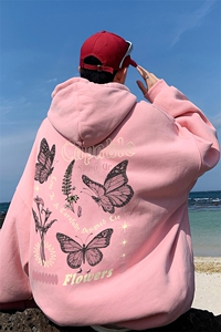 直播品质340克重磅纯色华棉美式卫衣连帽印花大码 XZ517A-BK12305图片