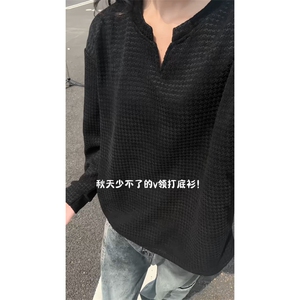 XZ809A/SYR13/特P24/控48 千鸟格小香风V领长袖T恤卫衣图片