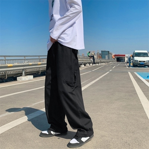 初夏直筒工装裤男士大码裤子男生宽松阔腿休闲长裤 C523*P50控68图片