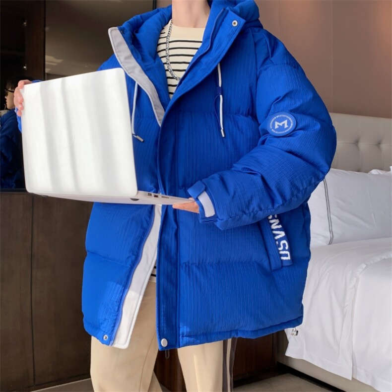 wassuphappy白色羽绒服男冬季潮流加厚保暖上衣青少年宽松面包服,男装羽绒服,星座301D-5(原星座1415）