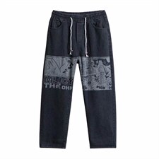 男士牛仔裤宽松潮流ins休闲韩版直筒长裤百搭港风阔腿裤kz891-p35，男装牛仔裤，星座1008-2