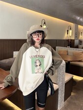 现货秋季新款：时尚潮流新款圆领卫衣，女装卫衣/绒衫，泽妤