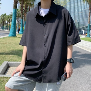 纯色五分袖衬衣2023夏季新款韩版宽松百搭休闲上衣 W3081-P23图片