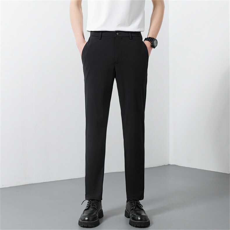 弹力薄款冰丝裤子男韩版新款九分小西裤男士修身垂感休闲长裤潮，男装西裤，星座505-2（原电商A260-1)