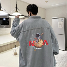 牛仔夹克男大码牛仔外套男茄克NJ77287-P60加绒款-P75，男装夹克，电商A040