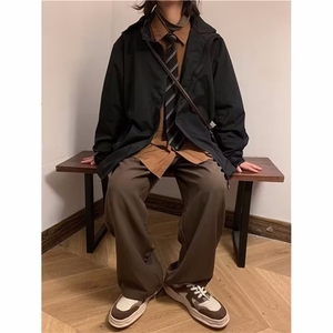 加厚青春流行羽绒服新款男潮牌时尚港风连帽气质2025潮潮流纯色图片