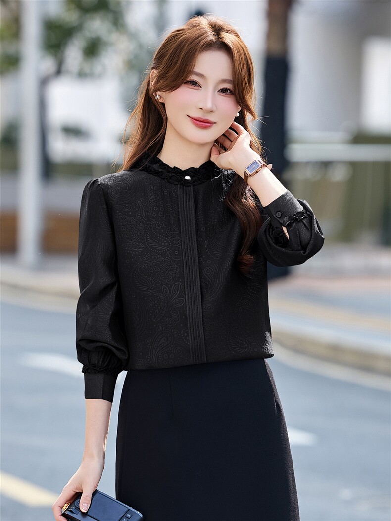 BAO现货2026春季新款时尚气质优雅女高级感减龄显瘦长袖百搭衬衣,女装衬衫,火爆靓佳人