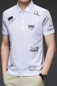 夏季新款商务休闲男装纯色宽松POLO翻领衫T恤时尚短袖上衣体恤男图片