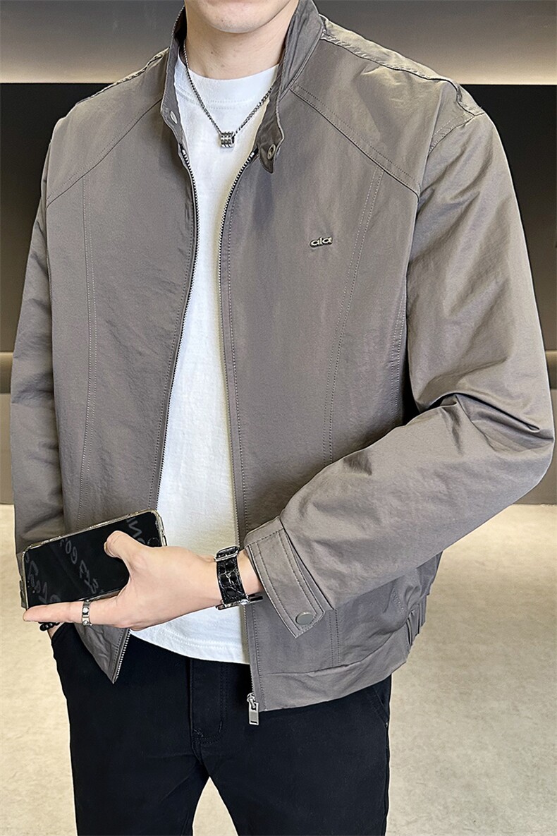 立领男夹克2025秋款店主风纯色休闲上衣男外套潮B317/7288/P115,男装夹克,电商B317