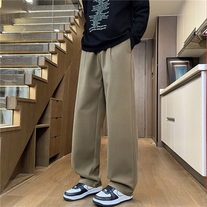 休闲西裤男毛呢松紧腰直筒长裤免烫男士西装裤子K2551 TP45图片