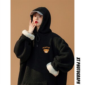 8个点击羊羔毛外套女加绒加厚克莱因蓝卫衣416B-YM181-P75限88图片