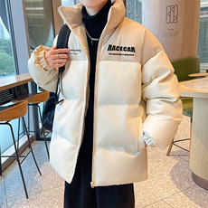 冬季新款PU皮拼接棉袄美式潮牌高级感痞帅外套棉衣男潮MY615-P115，男装棉衣，星座505-3