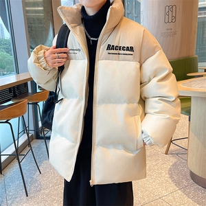 冬季新款PU皮拼接棉袄美式潮牌高级感痞帅外套棉衣男潮MY615-P115图片