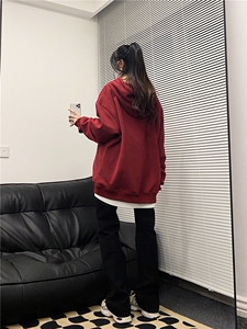 美式复古连帽重磅卫衣基础款休闲宽松oversize图片