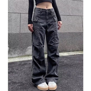 【有货】DK85-P65原版质量美式复古工装裤伞兵vibe直筒做旧牛仔裤图片