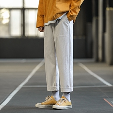 加绒百搭潮流2020九分裤男休闲裤直筒工装裤5108-特批22加绒30，男装休闲裤，星座718-1