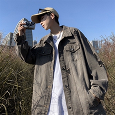 春秋季复古原宿风牛仔外套男士宽松ins工装夹克上衣服JK08917-P75，男装夹克，星座308B-1