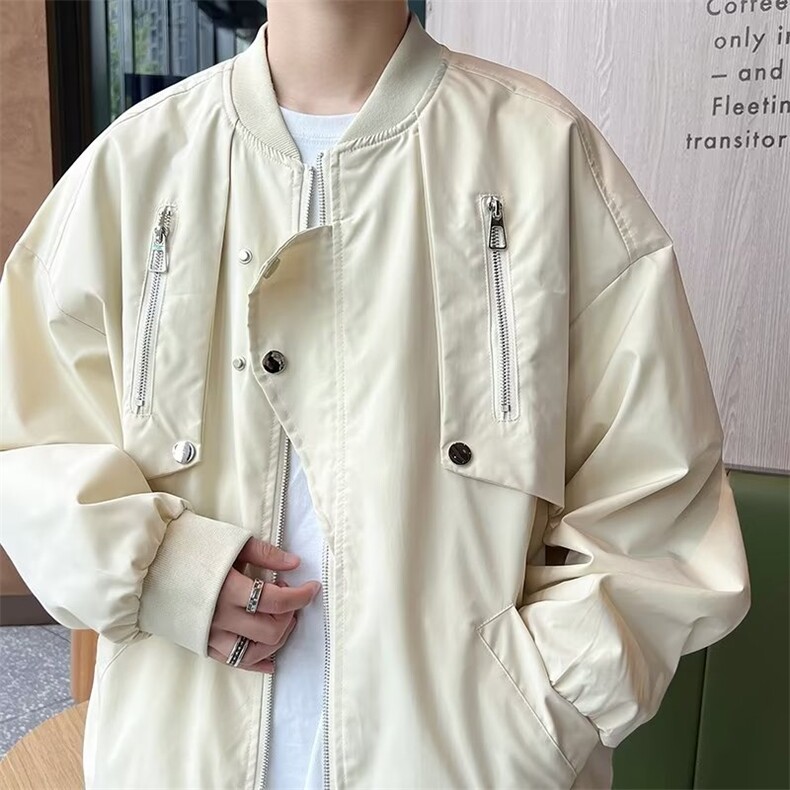 秋季新款飞行员上衣外套男女宽松百搭设计工装夹克棒球服JK909,男装夹克,星座1116A-1（原606A）