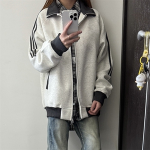 抖音得物高品质 美式高街重磅结构设计拼接织带立领卫衣外套 CM42图片