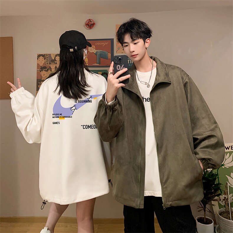 麂皮绒夹克男大码立领褂子外套JK85259-P68加绒款-P78,男装夹克,电商A040