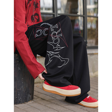 26新款美式潮流字母印花设计感宽松卫裤B315-K25815-特p40控78，男装休闲裤，电商B315