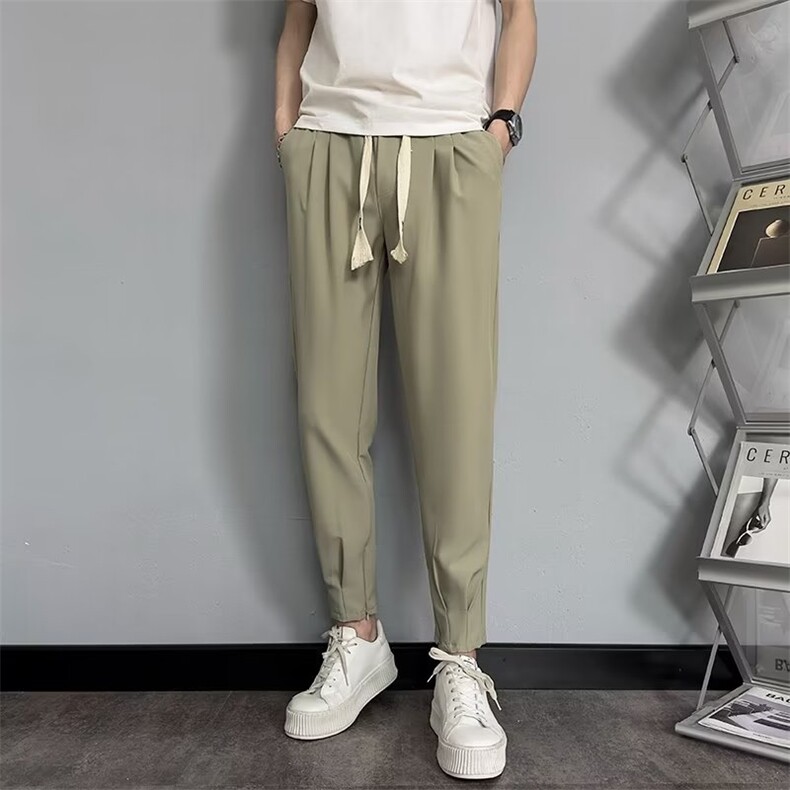 裤子男夏季薄款青少年哈伦束脚九分裤系带小脚休闲运动裤VS032，女装休闲裤，星座1116A-2（原606A-1）