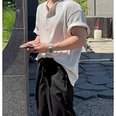美式短袖t恤男2025新款宽松休闲肌理感潮牌高街百搭V领打底衫，男装T恤，星座506A