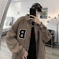 千鸟格外套男设计感小众高街潮牌痞帅美式QH128-P45，女装短外套，星座1109-3