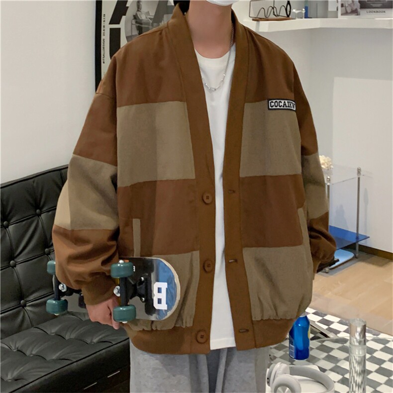 美式潮牌棒球服男上衣情侣秋季工装夹克街头中性休闲外套8540-p55,男装夹克,星座1008-2