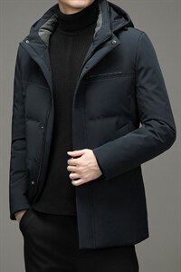 21新款中年羽绒服可脱卸帽男中长款休闲商务冬装外套HM2370-P305图片