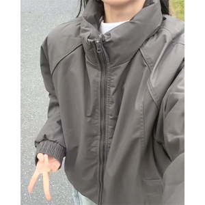 现货美式高街休闲夹克冬季三防立领纯色户外工装加厚棉服外套