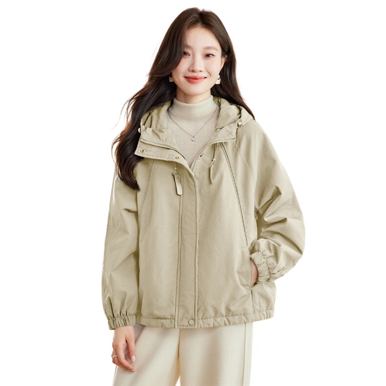 时尚连帽加绒保暖派克服外套女2025秋冬新款宽松显瘦休闲百搭棉服,女装派克服,木子恋